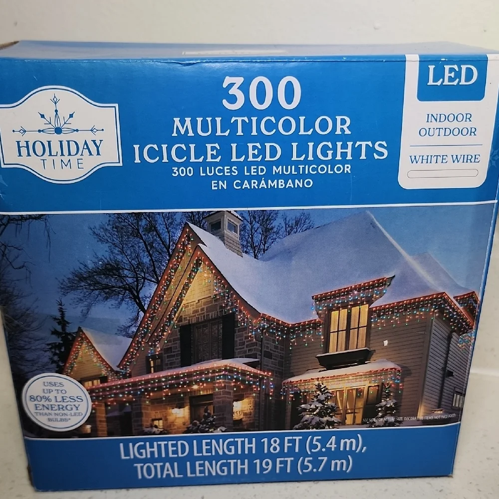 Holiday Time 300 Multicolor Icicle LED Lights